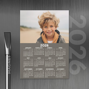 Calendrier avec photo - Carte magnétique de l'anné