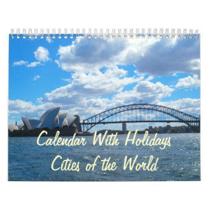 Calendrier Avec Vacances - Villes du Monde