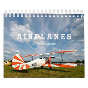 Calendrier Avions anciens Biplanes 12 Mois Petits 