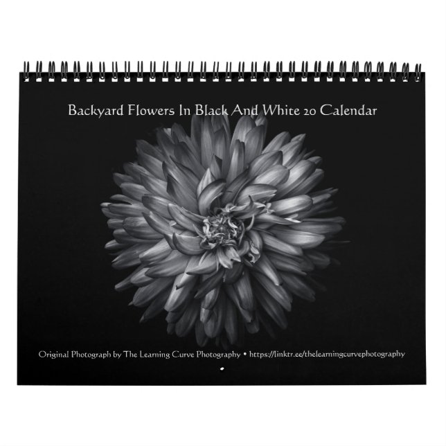 Calendrier Backyard Flowers In Black And White 20 (Protection)