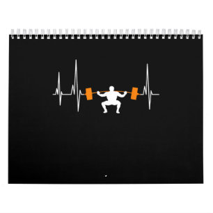 Calendrier Barbell Weighting Heartbeat Cool de construction d