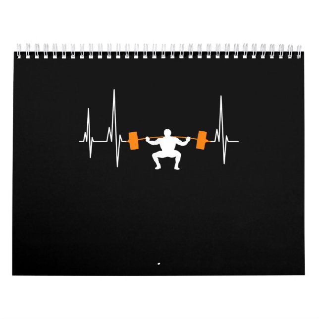 Calendrier Barbell Weighting Heartbeat Cool de construction d (Protection)