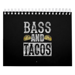 Calendrier Bass And Tacos Funny Taco Bass Guitar Distressed