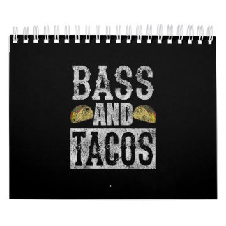 Calendrier Bass And Tacos Funny Taco Bass Guitar Distressed