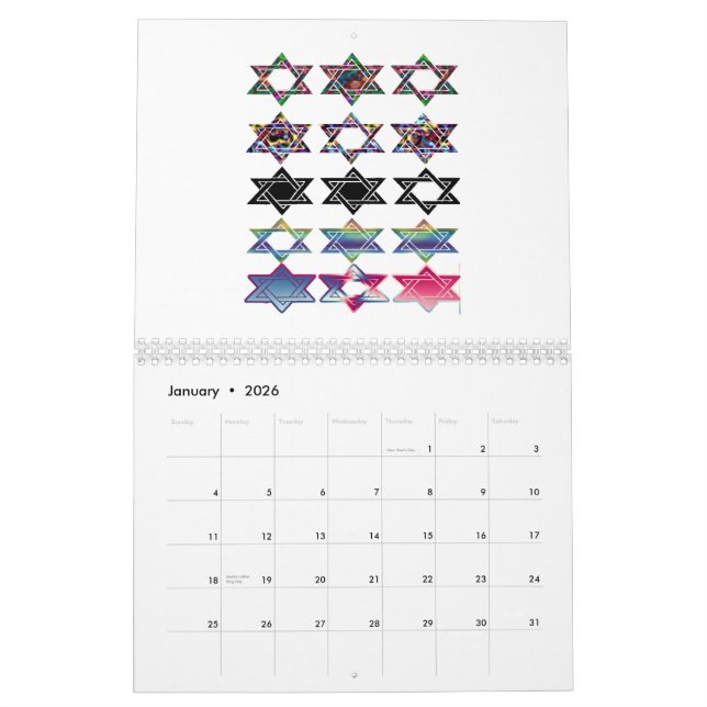 Calendrier batik d'étoile (Jan 2026)