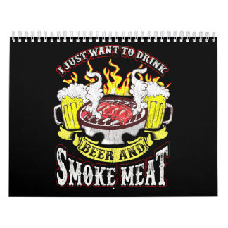 Calendrier BBQ | BBQ Griller Bière Fumée Viande Drôle Citatio