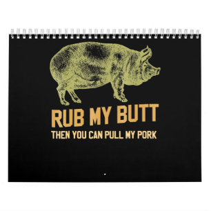 Calendrier BBQ Cochon De Grill BBQ Funny Porc Id Fumée Rôtie