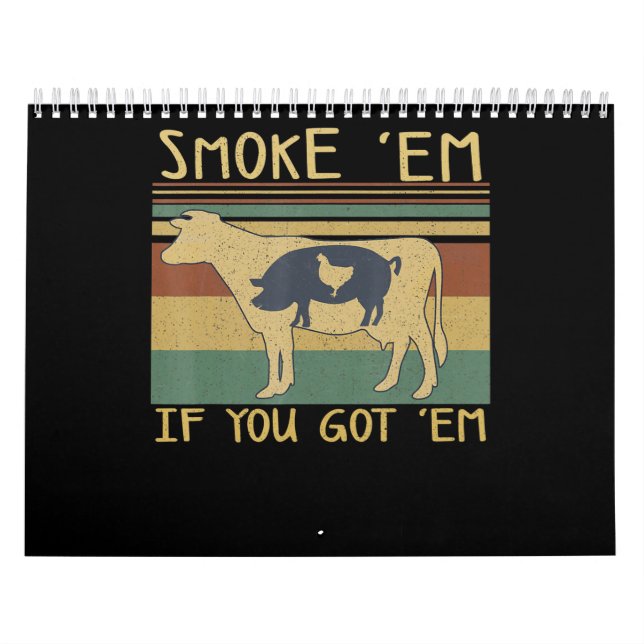 Calendrier BBQ| Grillades au barbecue Fumeur de viande amusan (Protection)