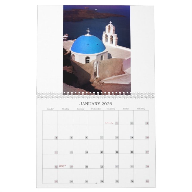 Calendrier Beau Santorini Grèce (Jan 2026)