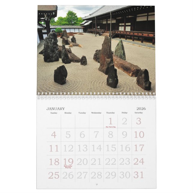 Calendrier Beauté du Japon - le zen fait du jardinage 2013 (Jan 2026)
