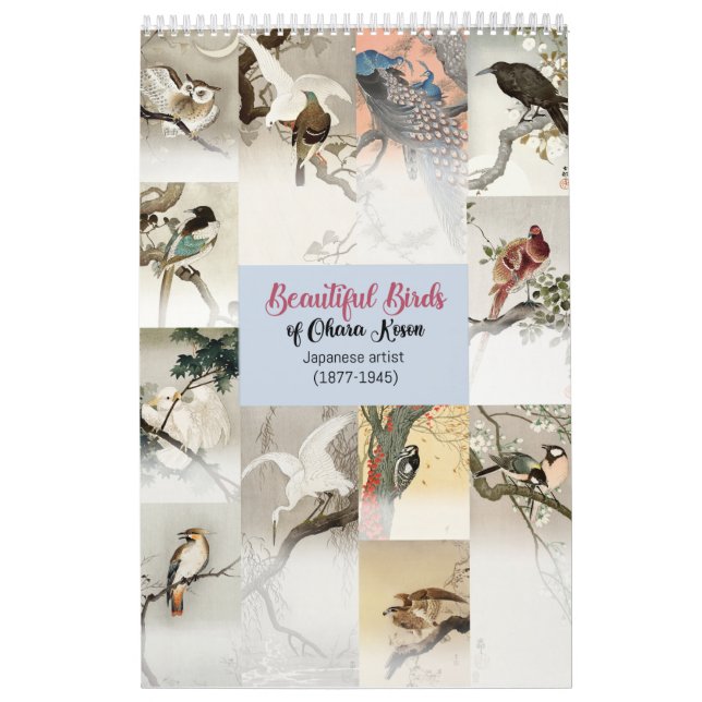 Calendrier Beaux oiseaux d'Ohara Koson, artiste japonais (Protection)