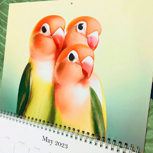 Calendrier Belle Aquarelle Lovebird Oiseau mignonne Perroquet