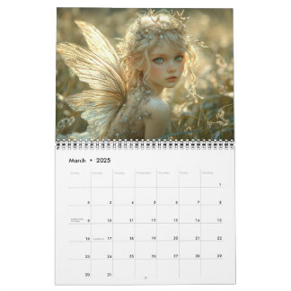 Calendrier Belle et élégante fées de bois
