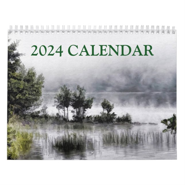 Calendrier Belle peinture Art Abstrait du paysage 2024 (Protection)
