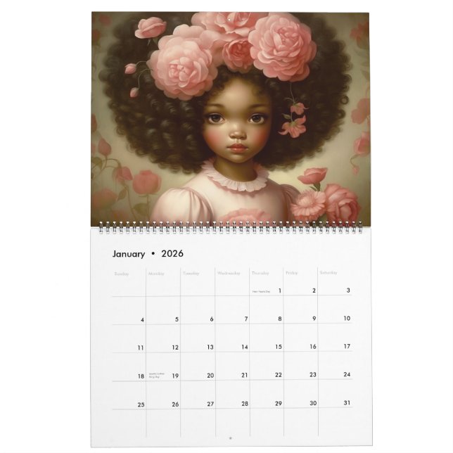 Calendrier Belles noires florissantes -Saison 2025 (Jan 2026)