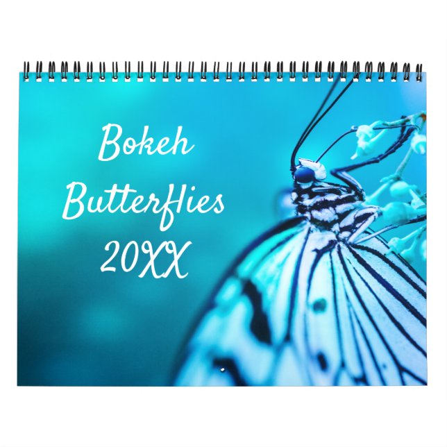 Calendrier Belles papillons Bokeh Photo personnalisée (Protection)