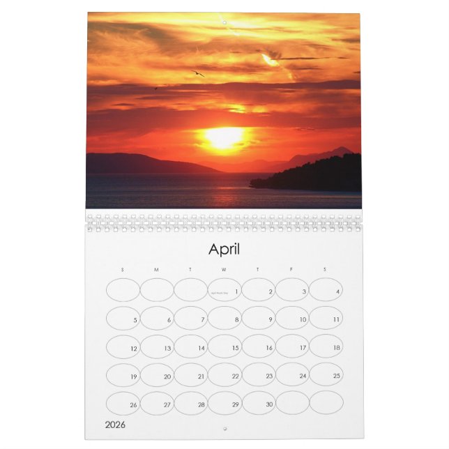 Calendrier Belles photos de coucher de soleil (Apr 2026)