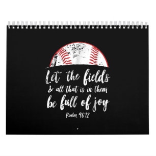 Calendrier Bible de baseball contre joli psaume chrétien 96