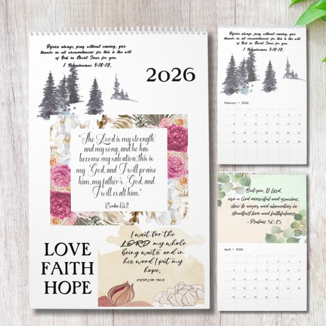 Calendrier Bible Verse 2026 Wall Calendar (Créateur téléchargé)