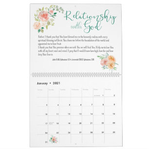 Calendrier Bible Verse prière Floral Custom