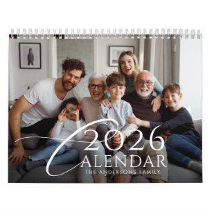 Calendrier Bilan annuel moderne personnalisé Photo de famille
