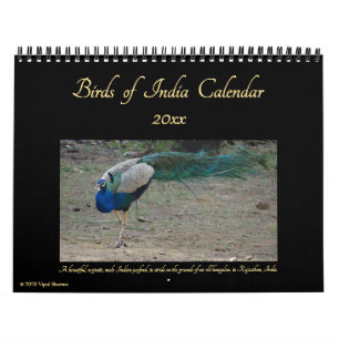 Calendrier Birds of India Nature Wildlife Photography 2024-25