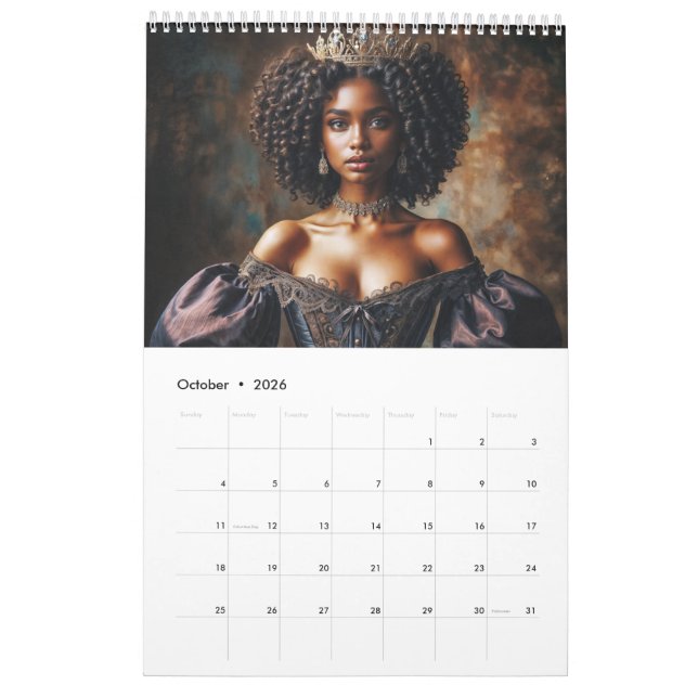 Calendrier Black Queens and Princesses Royal (Oct 2026)