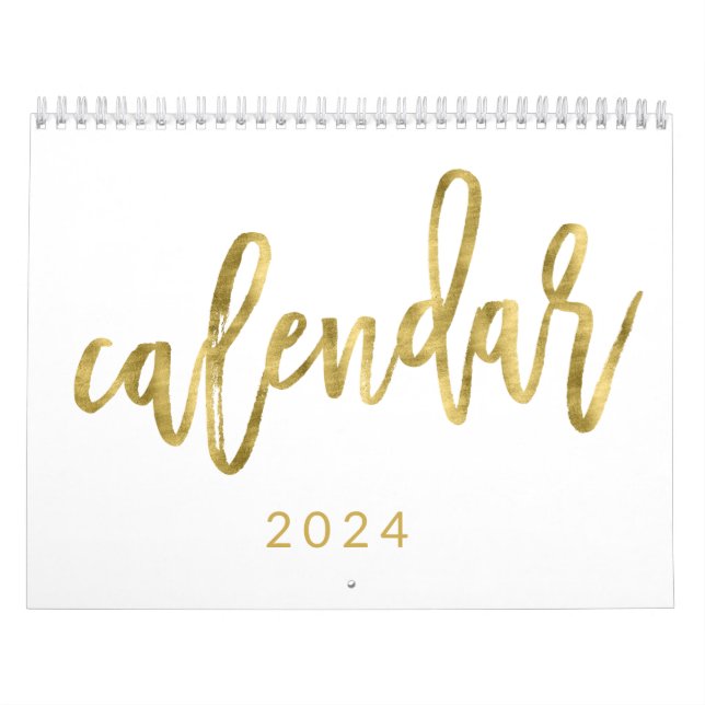 Calendrier Blanc 2024 Avec Faux Mois D'Or (Protection)