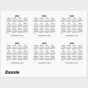 Calendrier blanc 2030 par Sticker Carré Janz