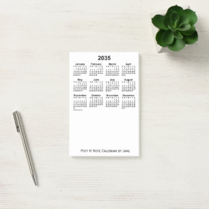 Calendrier blanc 2035 par Janz Post-it Notes