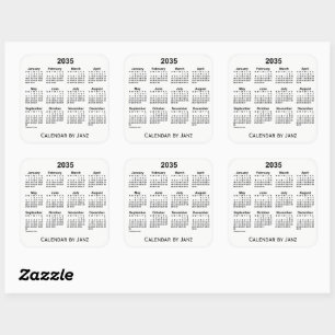 Calendrier blanc 2035 par Sticker Carré Janz