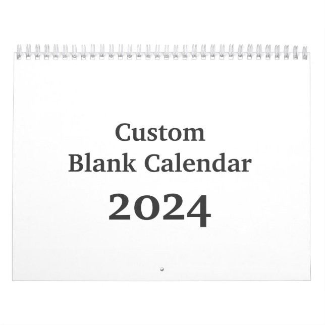 Calendrier Blanc Personnalisé 2024 Avec Vacances (Protection)