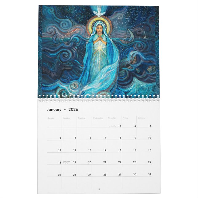 Calendrier Blessed Mother Mary Calendar of Catholic images (Jan 2026)