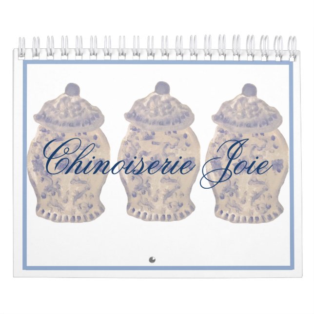 Calendrier Bleu Chinoiserie Main Peint Ginger Jar Jars (Protection)
