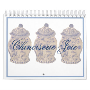Calendrier Bleu Chinoiserie Main Peint Ginger Jar Jars