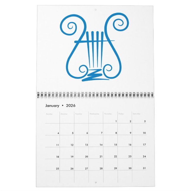 Calendrier Blue Lyre (Jan 2026)