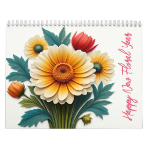 Calendrier Bonne année florale