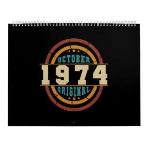 Calendrier Born October 1974 Orginal Retro