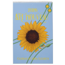 Calendrier botanique floral Art nouveau rétro