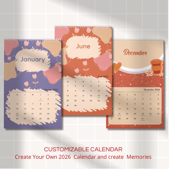 Calendrier Bright Abstract Pastel Flowers (Créateur téléchargé)