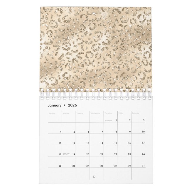 Calendrier Brown Cheetah Leopard Skin Imprimer Motif Animal (Jan 2026)