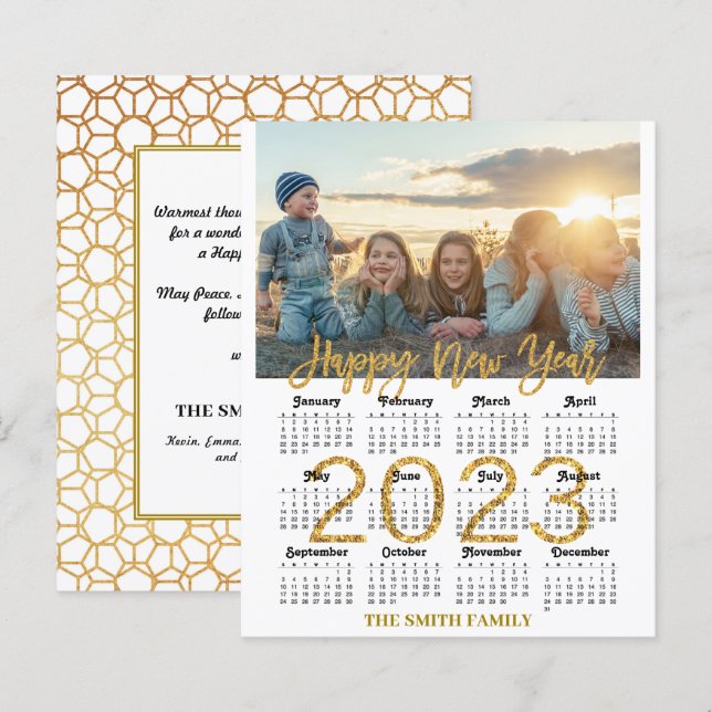Calendrier BUDGET 2023 Carte de photo de famille m (Devant / Derrière)