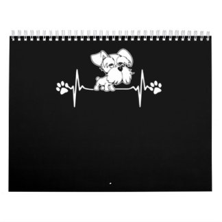 Calendrier Cadeau de schnauzer Empreinte de patte