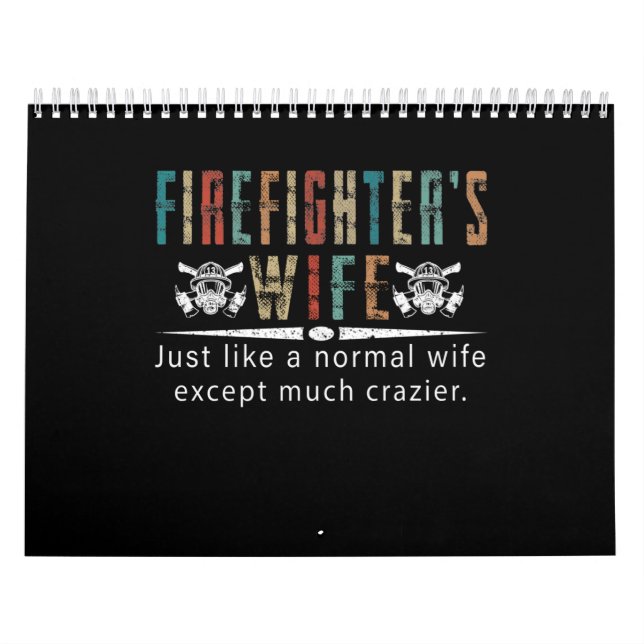Calendrier Cadeau pompier | Amoureux des femmes pompiers (Protection)