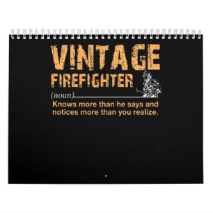 Calendrier Cadeau pompier   Vintage Firefighter Funny