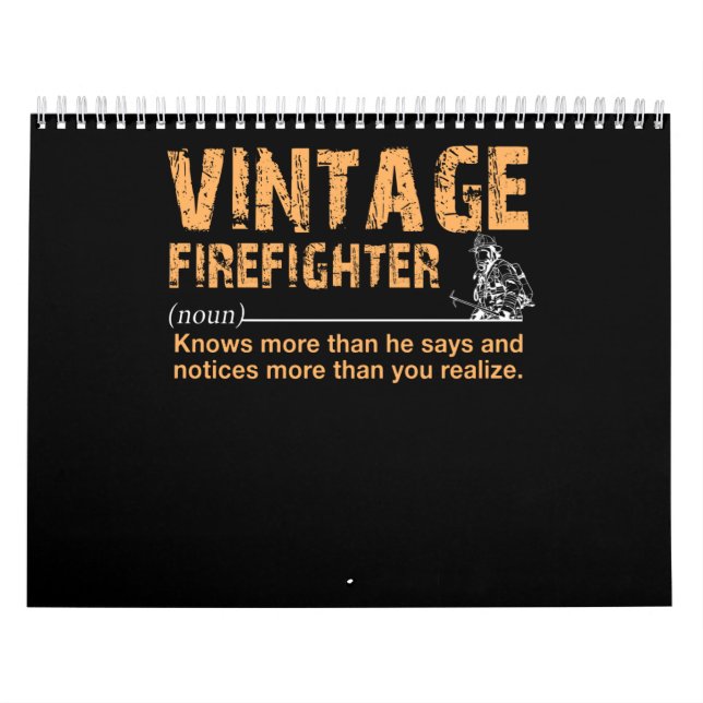 Calendrier Cadeau pompier | Vintage Firefighter Funny (Protection)