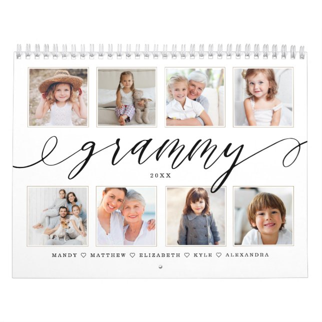 Calendrier Cadeau pour Grammy | Petits-enfants Photos de fami (Protection)