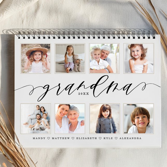 Calendrier Cadeau pour grand-mère | Petits-enfants Photos de  (Gift for Grandma | Grandchildren Family Photos Calendar)