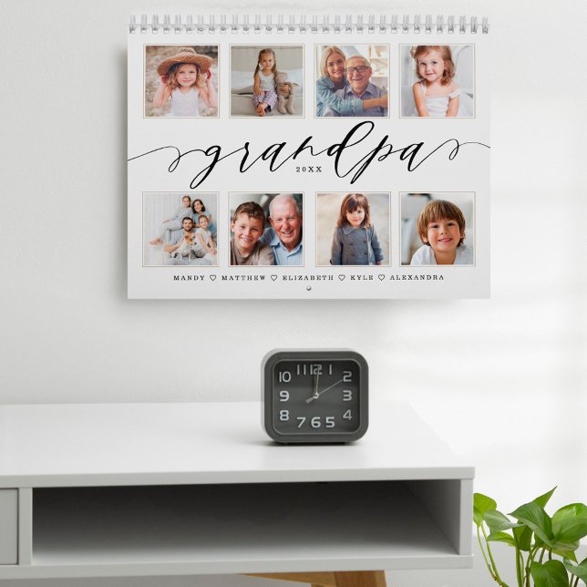 Calendrier Cadeau pour grand-père | Petits-enfants Photos de  (Gift for Grandpa | Grandchildren Family Photos Calendar)
