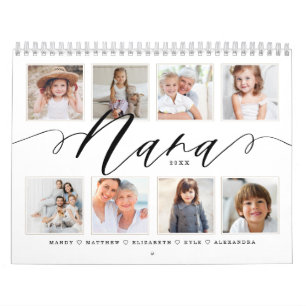 Calendrier Cadeau pour Nana   Petits-enfants Photos de famill